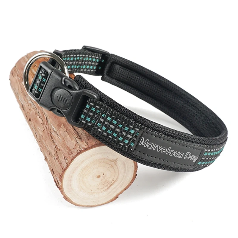 Customizable Small Medium Pet Collars Modern Elegant Breathable Comfortable Dog Training Collar Reflective Sandwich Mesh Direct