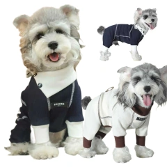 Cozy Dog Fleece Pajamas Snuggle Four-Legged Bodysuit with Belly Coverage Warm Puppy Clothes Thermal Dog Jumpsuit for Small Dogs