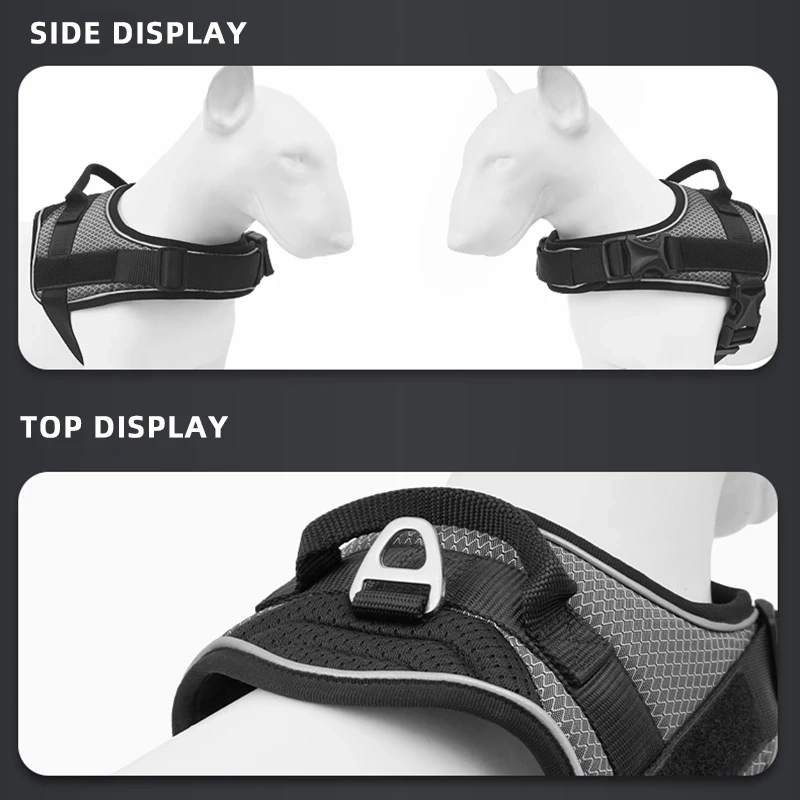 Adjustable Reflective Blast-Proof Nylon Cartoon Work Training Vest Tactical Dog Harness Medium Large Dogs Fashion Sport No-Pull