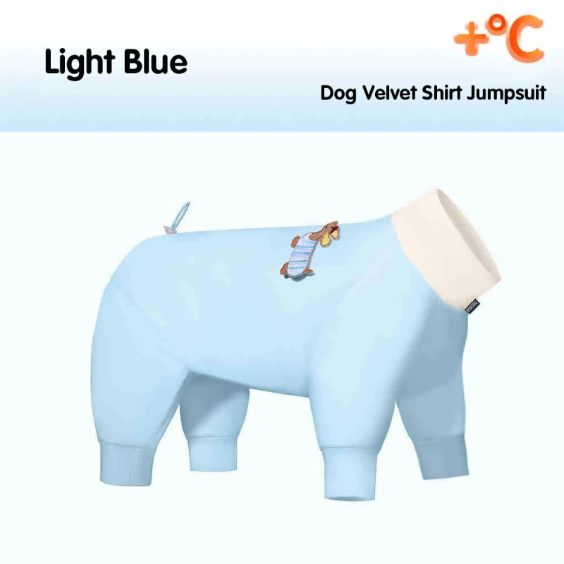 Dog Clothes Velvet Jumpsuit for Small Medium Dogs Warm Spring/Autumn Dog Overalls Undershirt Adjustable Back Soft Pet Outfit