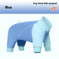 Dog Clothes Velvet Jumpsuit for Small Medium Dogs Warm Spring/Autumn Dog Overalls Undershirt Adjustable Back Soft Pet Outfit