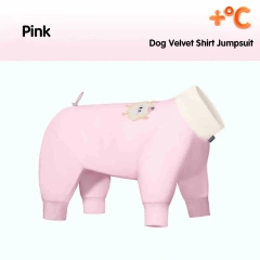 Dog Clothes Velvet Jumpsuit for Small Medium Dogs Warm Spring/Autumn Dog Overalls Undershirt Adjustable Back Soft Pet Outfit