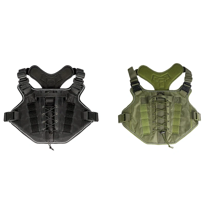 Customized Luxury Nylon Tactical Dog Harness Reflective Dog Chain Leash Medium Large Dogs Fashion Sport XL Outdoor Training Vest