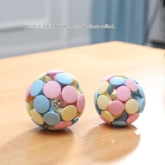 Colorful Macaron Cat Toy with Bell Knitted Tri-color Ball for Cats and Small Dogs Interactive Play Pet Supplies