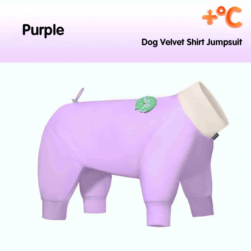 Dog Clothes Velvet Jumpsuit for Small Medium Dogs Warm Spring/Autumn Dog Overalls Undershirt Adjustable Back Soft Pet Outfit