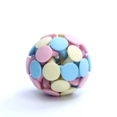Colorful Macaron Cat Toy with Bell Knitted Tri-color Ball for Cats and Small Dogs Interactive Play Pet Supplies
