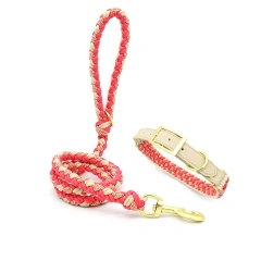 Wholesale Customized Personalized Dog Leash Hand-Woven Cotton Pet Collar Luxury Cartoon Simple Lovely Styles Featuring Ribbon