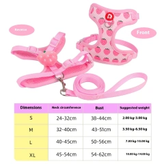 Comfortable Vest Style Dog Harness for Small Breeds - No-Pull Breathable Pet Harness with Leash Adjustable for Bichon Dogs