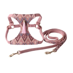 Bohemian Fringe Pet Harness Vest & Leash Set - New Stylish Dog Harness with Tribal Pattern for Small Dogs