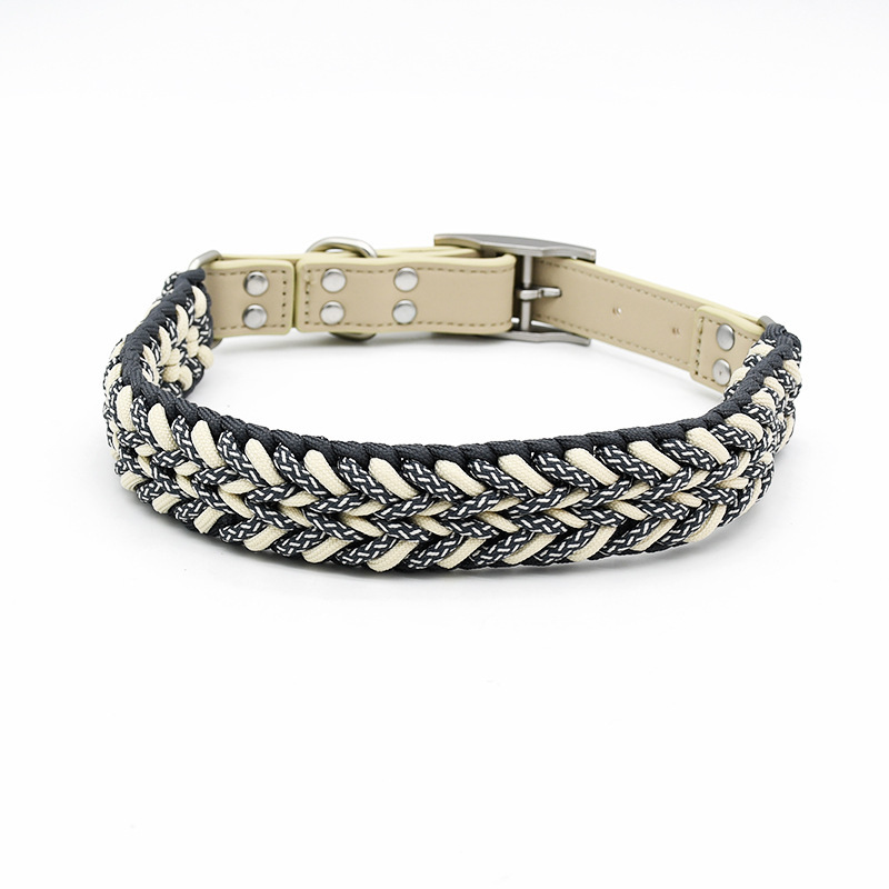 Dog Leash Hand-Woven Cotton Pet Collar Luxury Cartoon Simple Lovely Styles Featuring Ribbon