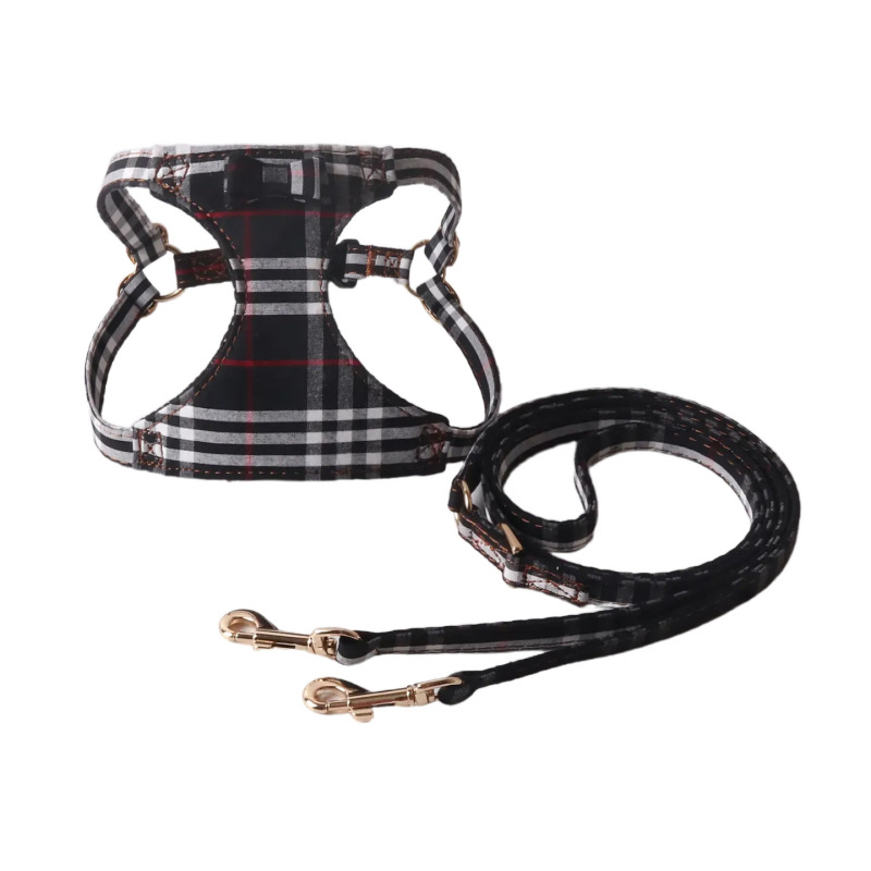 Chest Harness Bow Tie Set Retractable Double-Hook Leash