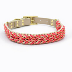 Dog Leash Hand-Woven Cotton Pet Collar Luxury Cartoon Simple Lovely Styles Featuring Ribbon