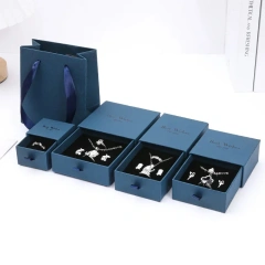 Hard Paper Jewelry Box Drawer Style Earring Ring Necklace Organizer Premium Feeling Packaging Box Slide out Jewelry Case