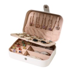 Custom Logo  Eco-friendly PU Leather Open Travel Jewelry Box Stylish Gift Box for Earrings Necklaces