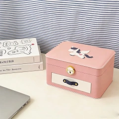 Large Capacity Jewelry Box with Lock Unicorn Horse Jewelry Storage Case Earring Necklace Bracelet Organizer Box Luxury Pouch