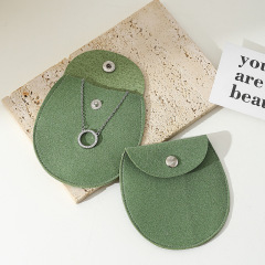 Custom Wholesale Grey Microfiber Snap-button Envelope Bag for Rings and Jewelry Storage