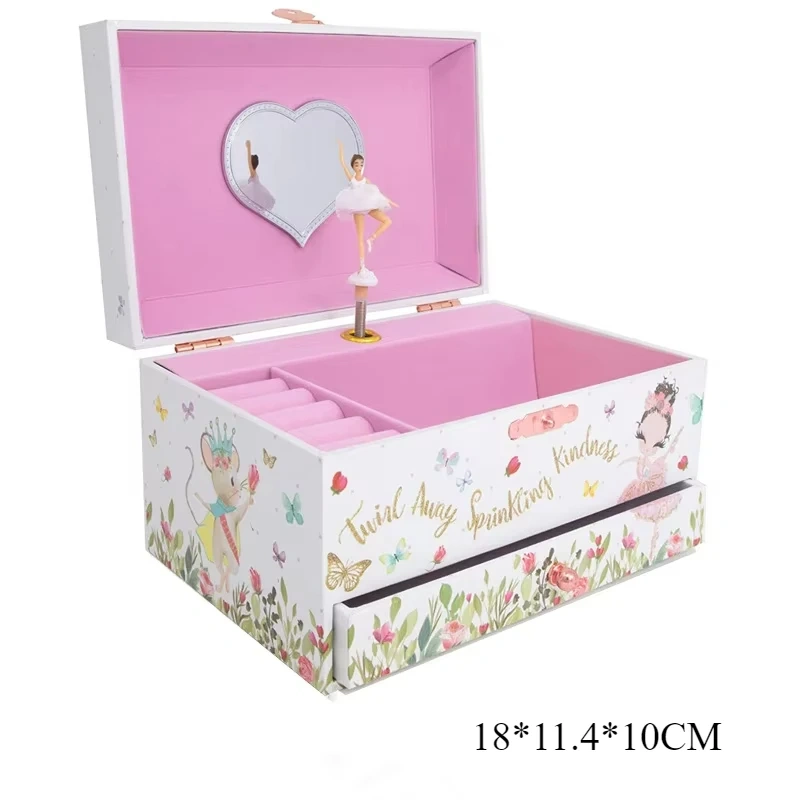 Music Box Christmas Fantasy Rotating Unicorn Ballet Girl Children's Music Box New Year Birthday Gift Multifunctional Jewelry Box