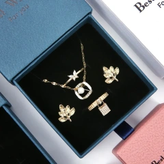 Hard Paper Jewelry Box Drawer Style Earring Ring Necklace Organizer Premium Feeling Packaging Box Slide out Jewelry Case