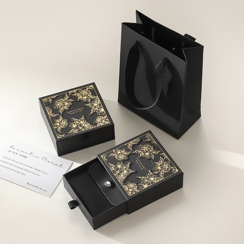Eco-Friendly Custom Elegant Rigid Drawer Box Paper Packaging Package for Jewelry Craft Gift