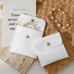 Custom Wholesale Grey Microfiber Snap-button Envelope Bag for Rings and Jewelry Storage
