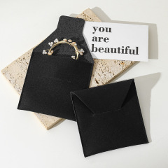 Custom Wholesale Grey Microfiber Snap-button Envelope Bag for Rings and Jewelry Storage