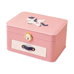 Large Capacity Jewelry Box with Lock Unicorn Horse Jewelry Storage Case Earring Necklace Bracelet Organizer Box Luxury Pouch