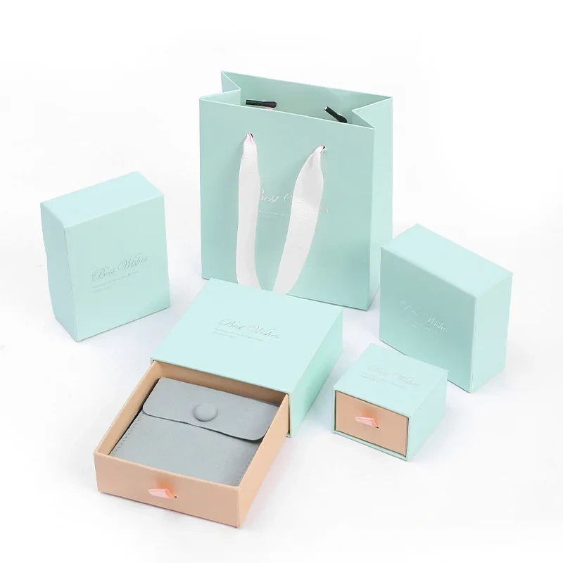 Simple Portable Drawer Box Jewelry Packaging Box Ins Style Earring Ring Pendant Stud Earring Jewelry Box Drawer Box