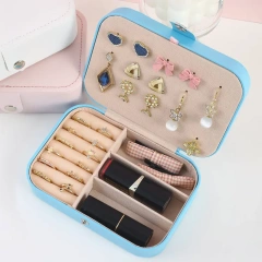 Custom Logo Women's Eco-friendly PU Leather Open Travel Jewelry Box Stylish Gift Box for Earrings Necklaces-Fashionable Lady's