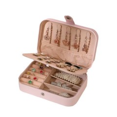 Custom Logo  Eco-friendly PU Leather Open Travel Jewelry Box Stylish Gift Box for Earrings Necklaces