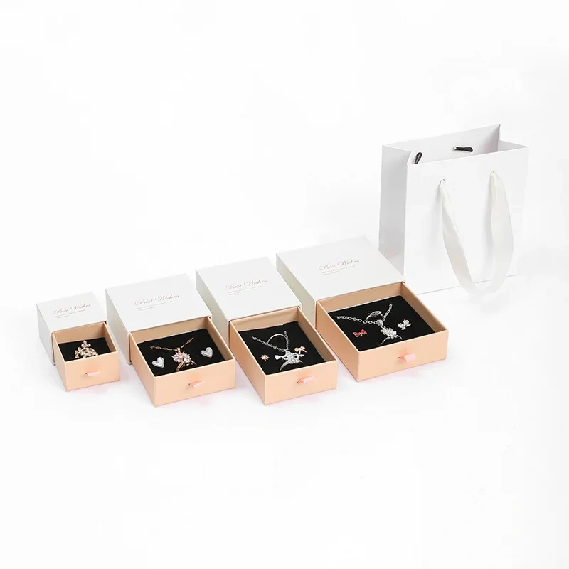Simple Portable Drawer Box Jewelry Packaging Box Ins Style Earring Ring Pendant Stud Earring Jewelry Box Drawer Box