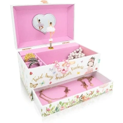 Music Box Christmas Fantasy Rotating Unicorn Ballet Girl Children's Music Box New Year Birthday Gift Multifunctional Jewelry Box