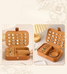 Jewelry high-end exquisite earrings, stud earrings, storage, jewelry, ring necklace, gold portable jewelry box.