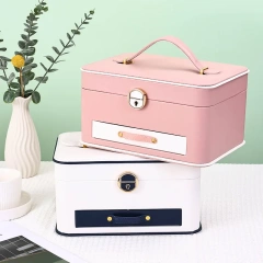 GREENSIDE Storage Box  Hand-Held Three-Layer Large Jewelry Box, Drawer Desktop Storage ,