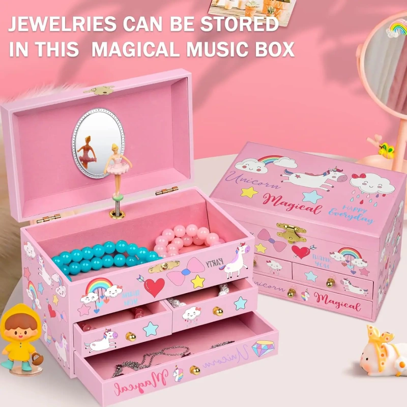 Ever Bright 2025 Customized 6-Inch Dancing Ballerina Music Jewelry Box Girls Birthday Gift for Kids