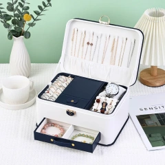 GREENSIDE Storage Box  Hand-Held Three-Layer Large Jewelry Box, Drawer Desktop Storage ,