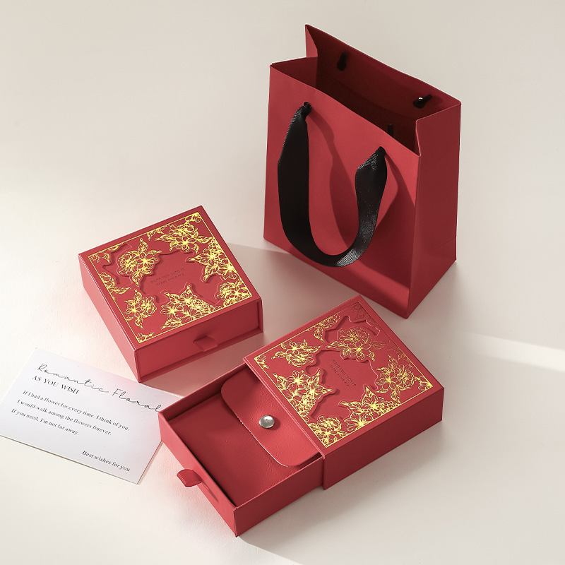 Eco-Friendly Custom Elegant Rigid Drawer Box Paper Packaging Package for Jewelry Craft Gift
