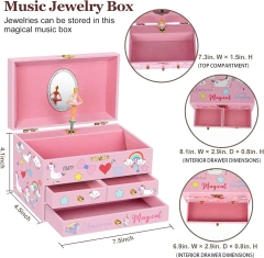 Ever Bright 2025 Customized 6-Inch Dancing Ballerina Music Jewelry Box Girls Birthday Gift for Kids