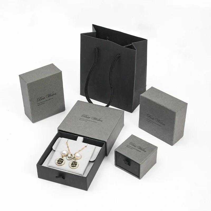 Simple Portable Drawer Box Jewelry Packaging Box Ins Style Earring Ring Pendant Stud Earring Jewelry Box Drawer Box