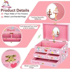 Ever Bright 2025 Customized 6-Inch Dancing Ballerina Music Jewelry Box Girls Birthday Gift for Kids