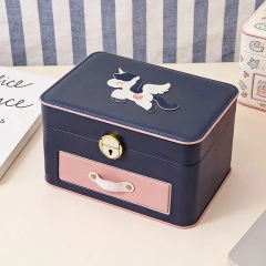 Large Capacity Jewelry Box with Lock Unicorn Horse Jewelry Storage Case Earring Necklace Bracelet Organizer Box Luxury Pouch