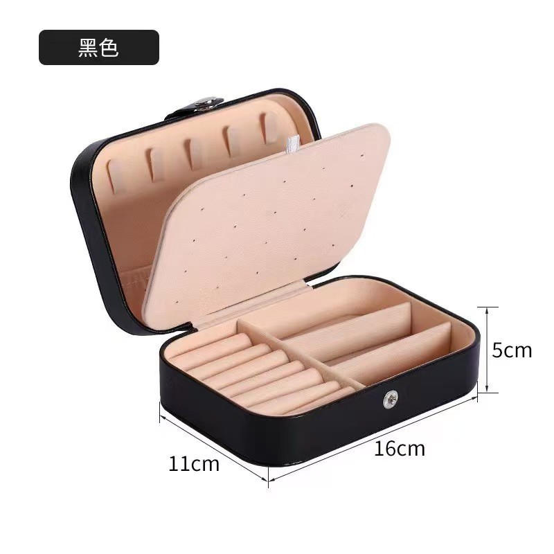 Custom Logo  Eco-friendly PU Leather Open Travel Jewelry Box Stylish Gift Box for Earrings Necklaces