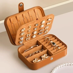 Jewelry high-end exquisite earrings, stud earrings, storage, jewelry, ring necklace, gold portable jewelry box.