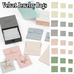 10pcs Velvet Fabric Jewelry Presents Bags Vintage Earrings Necklace Storage Organizer Christmas Wedding Gift Package Bag