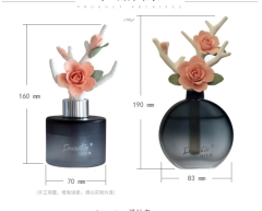 Ceramic floral fragrance diffuser, long-lasting scent for home use