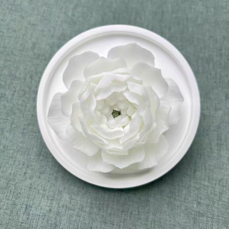 Handmade ceramic flower fragrance peony Dehua white porcelain flower