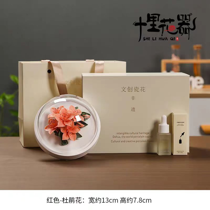Handmade ceramic flower fragrance peony Dehua white porcelain flower