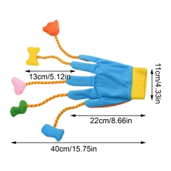 Cats Interactive Toys Funny Stuffed Plush Play Glove Toys Built-In Bell Five- Scratch Teasing Props Indoor Playing Toys with Pet