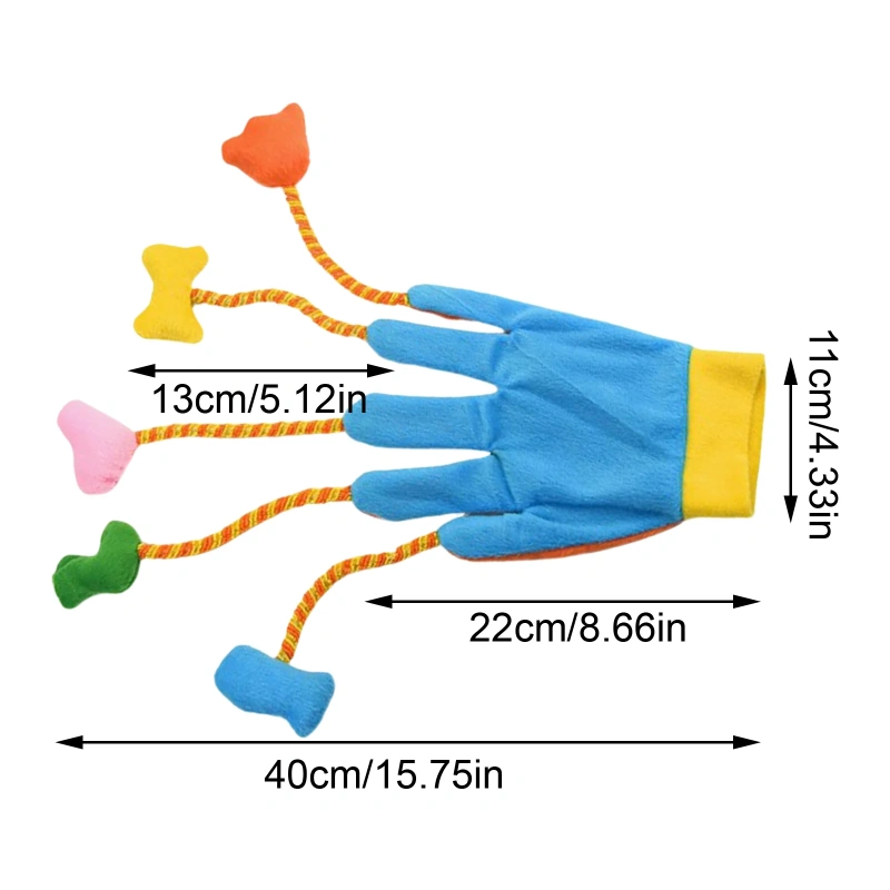 Cats Interactive Toys Funny Stuffed Plush Play Glove Toys Built-In Bell Five- Scratch Teasing Props Indoor Playing Toys with Pet