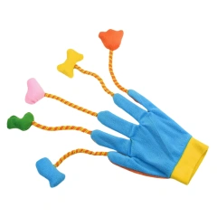 Cats Interactive Toys Funny Stuffed Plush Play Glove Toys Built-In Bell Five- Scratch Teasing Props Indoor Playing Toys with Pet