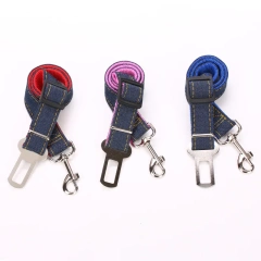 Strong Jean Vehicle Pet Dog Seat Belt Puppy Car Seatbelt Harness Leads Clip Safety Lever Auto Traction Pet Cat Products Supplier